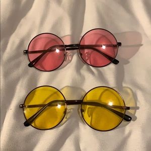 Yellow and pink sunglasses